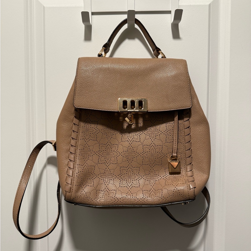 Michael Kors Tan Leather Backpack